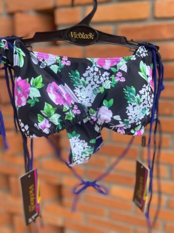 Bikini Negro con Flores