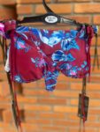 Bikini Bordó con Flores Azules