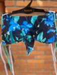 Bikini Negro con Flores Azules